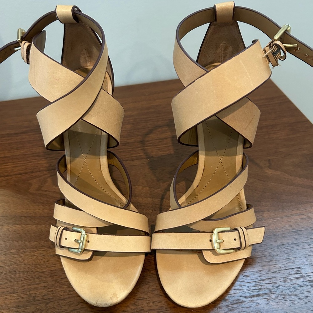 Isola Tan Strappy Sandals with Buckle